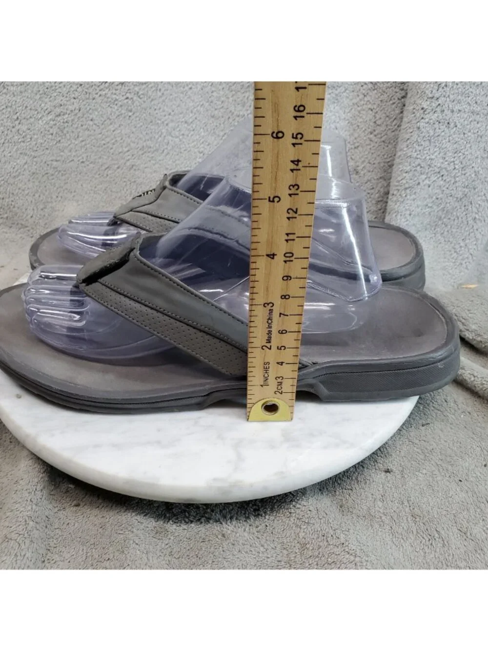 Vionic Shoes Mens Size 10 Wyatt Gray Synthetic Thong Sandals *Read*